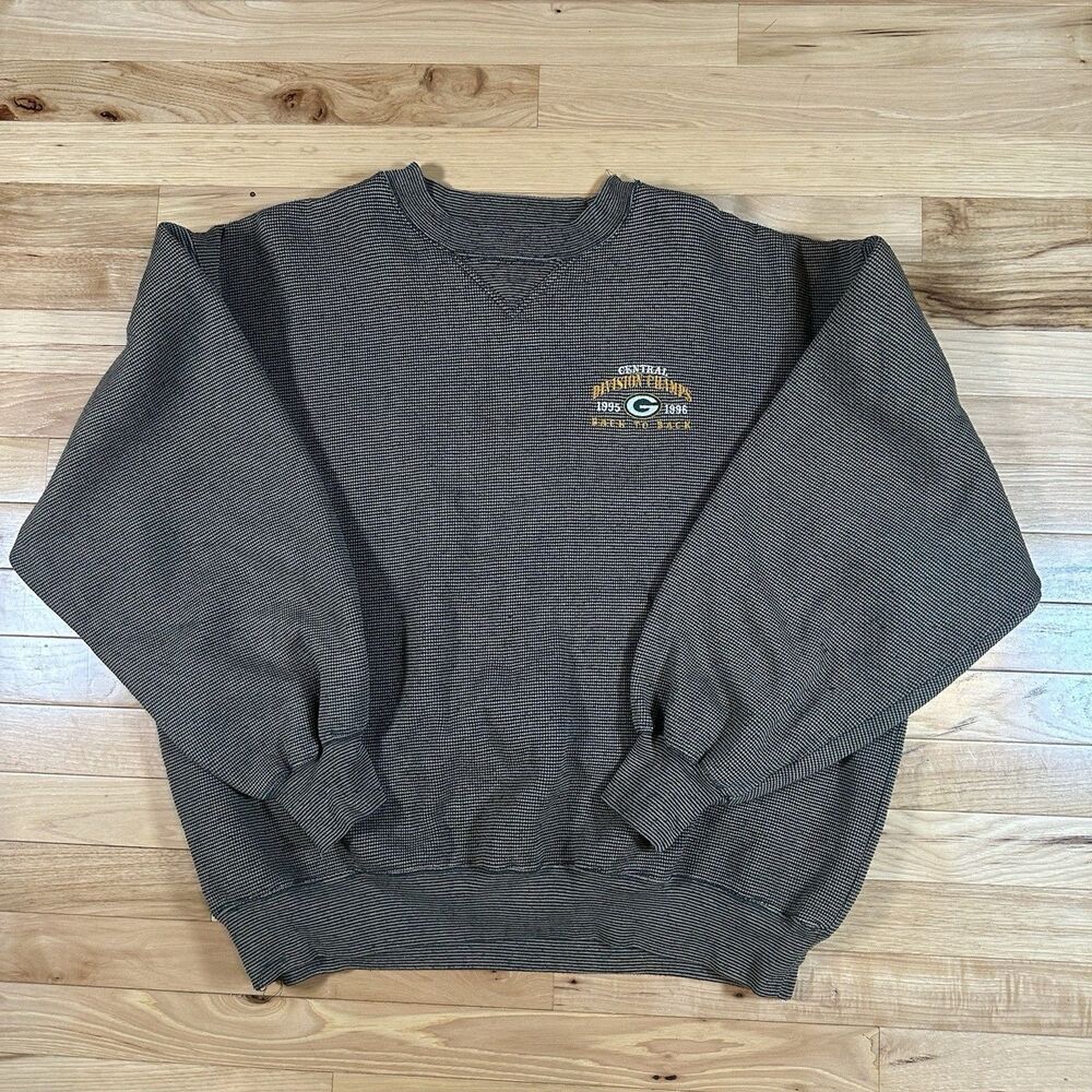 Vintage 90s Green Bay Packers Lee Sweater - Large 95/96 Central Division Champs